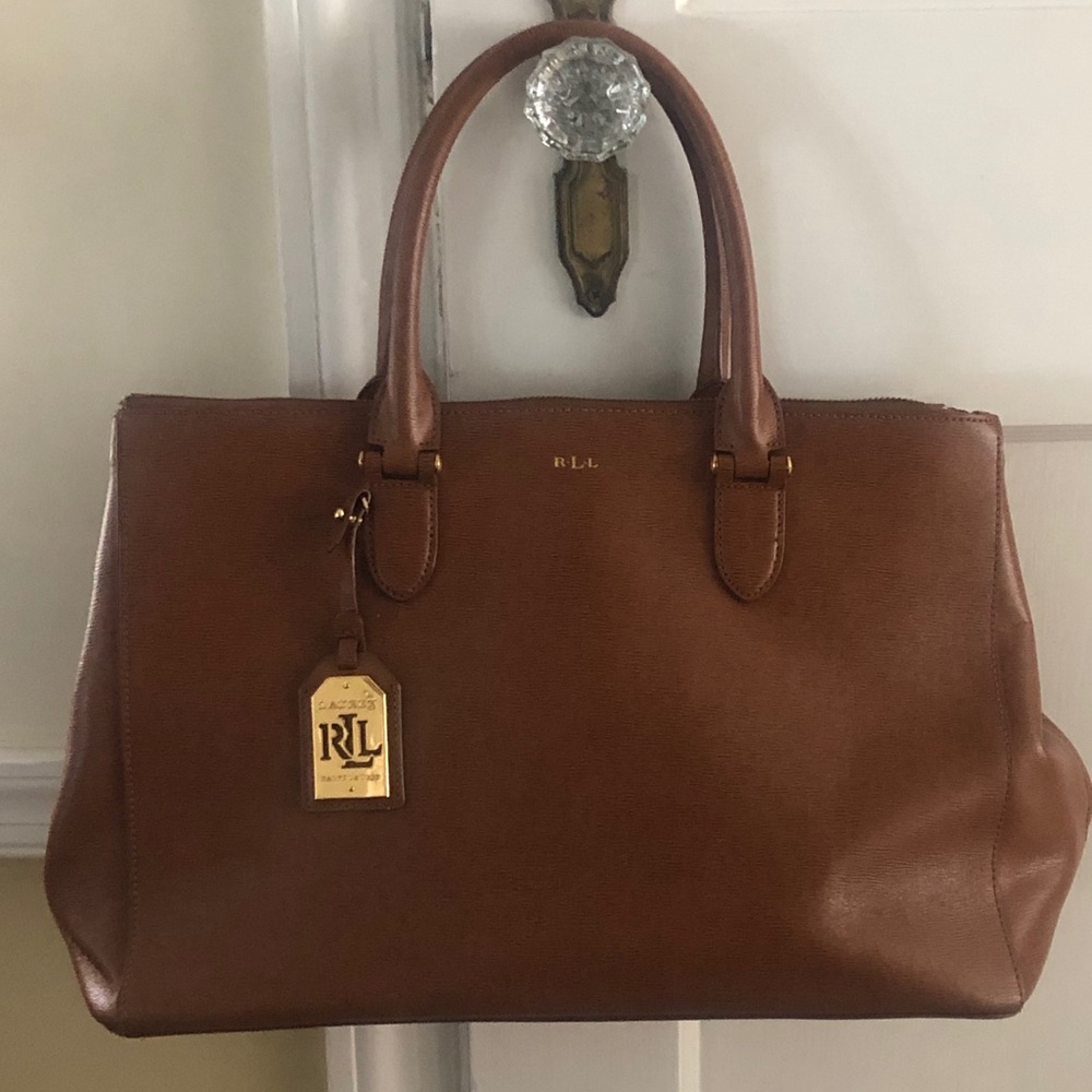 Ralph Lauren brown leather handbag satchel